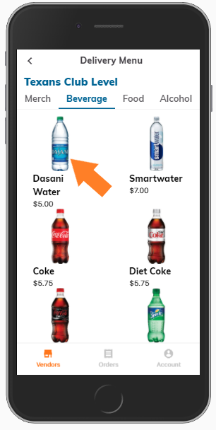 Customer App Item Selection