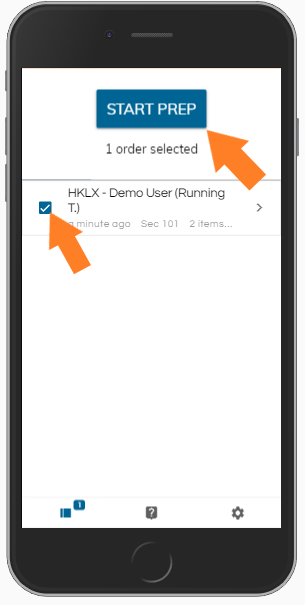 Delivery Arrow Pointing at Start Prep