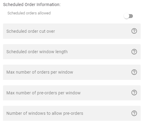 Management App Scheduled Order Information Fields